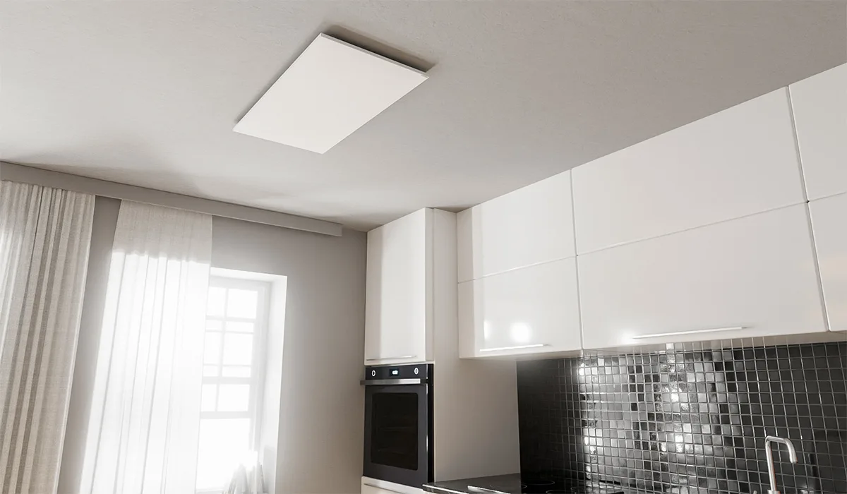 Instalación de techo Herschel Comfort White en una cocina