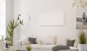 Instalación mural Herschel Comfort White en un salón