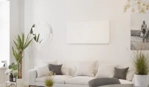 Instalación mural Herschel Comfort White en un salón