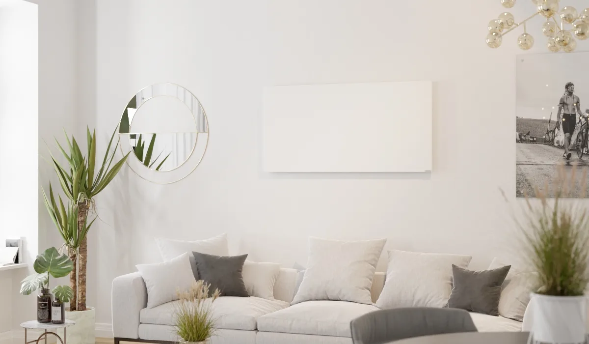 Instalación mural Herschel Comfort White en un salón