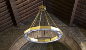 Candelabro calefactor Herschel Halo suspendido del techo